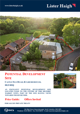 Potential Development Site Castle Ings Road, Knaresborough, Hg5 8Dq