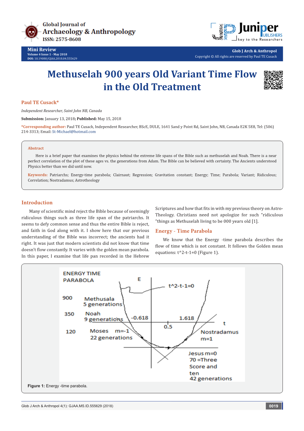 Methuselah 900 Years Old Variant Time Flow in the Old Treatment