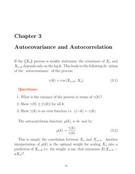 Chapter 3 Autocovariance and Autocorrelation