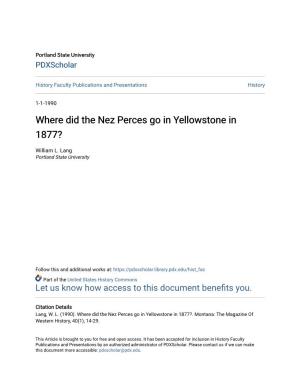 Where Did the Nez Perces Go in Yellowstone in 1877?