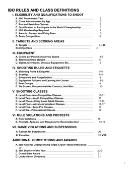 Ibo Rules and Class Definitions I