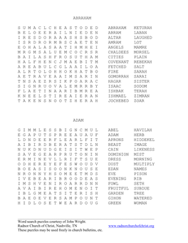 General Bible Word Search Puzzles