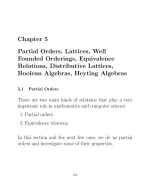 Chapter 5 Partial Orders, Lattices, Well Founded Orderings