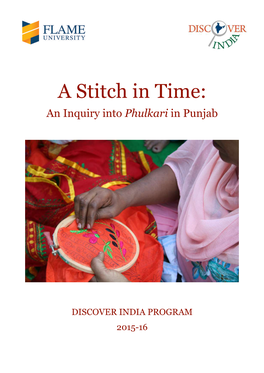 A Stitch in Time: an Inquiry Into Phulkari in Punjab