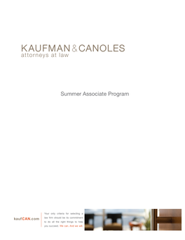 Summer Associate Program