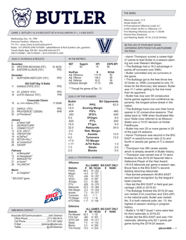 November 25 WESTERN MICHIGAN (FS1) W, 66-62 29 EASTERN ILLINOIS (FS1) PPD December 6 NORTHERN KENTUCKY (FS1) PPD BIG EAST-Big 12