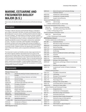 Marine, Estuarine and Freshwater Biology Major (B.S.)