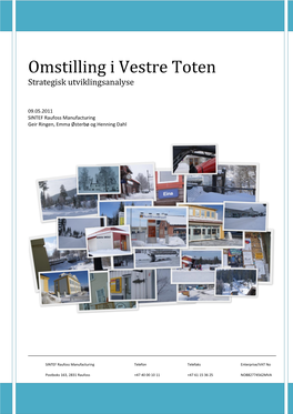 Omstilling I Vestre Toten Strategisk Utviklingsanalyse