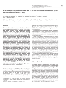 ECP) in the Treatment of Chronic Graft- Versus-Host Disease (GVHD