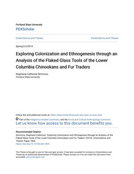 Exploring Colonization and Ethnogenesis Through an Analysis of the Flaked Glass Tools of the Lower Columbia Chinookans and Fur Traders