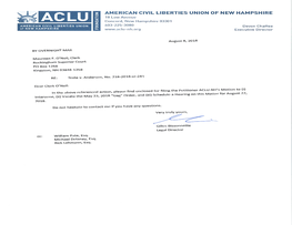 The ACLU-NH's Intervention in The