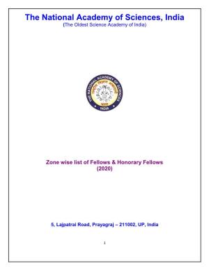 Zone Wise List of Fellows & Honorary Fellows