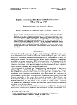 Satellite Observations of the Brazil and .Falkland Currents-- 1975 to 1976 and 1978"
