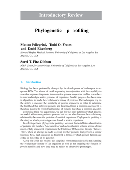 "Phylogenetic Profiling"