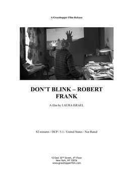 Don't Blink – Robert Frank