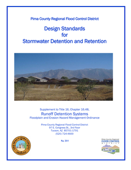 Design Standards for Stormwater Detention and Retention for Pima County