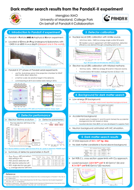 Dark Matter Search Results from the Pandax-II Experiment Mengjiao XIAO University of Maryland, College Park on Behalf of Pandax-II Collaboration