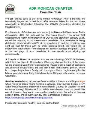 ADK Mohican Newsletter