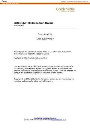 Goldsmiths Research Online