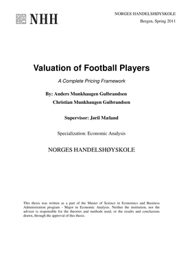 Valuation of Football Players