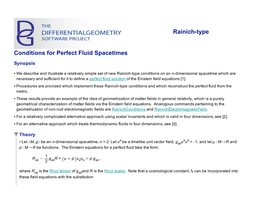 Rainich-Type Conditions for Perfect Fluid Spacetimes