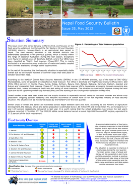 Nepal Food Security Bulletin Situation Summary