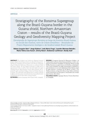Stratigraphy of the Roraima Supergroup Along The