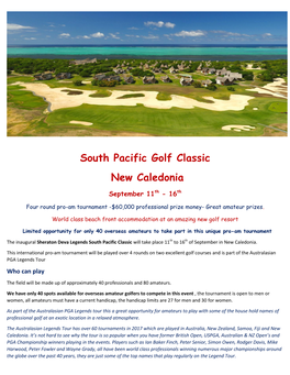 South Pacific Golf Classic New Caledonia