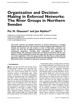 Making in Enforced Networks: the River Groups in Northern Sweden