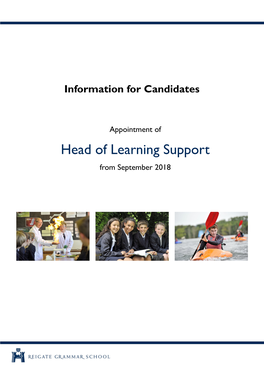 Head of Learning Support from September 2018