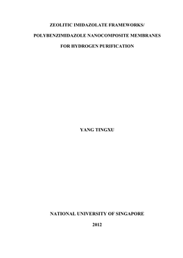 Yang Tingxu National University of Singapore 2012