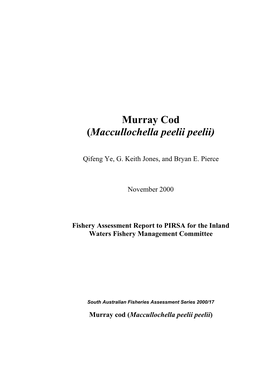 Murray Cod (Maccullochella Peelii Peelii)