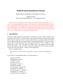Stanford Typed Dependencies Manual