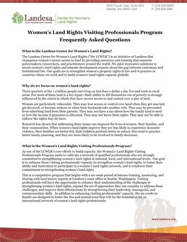 Women's Land Rights Visiting Professionals Program