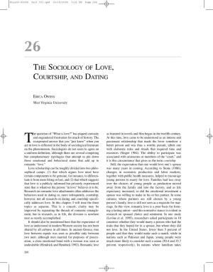 The Sociology of Love, Courtship, and Dating