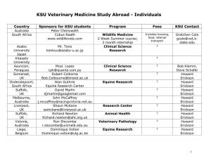 KSU Veterinary Medicine Study Abroad - Individuals