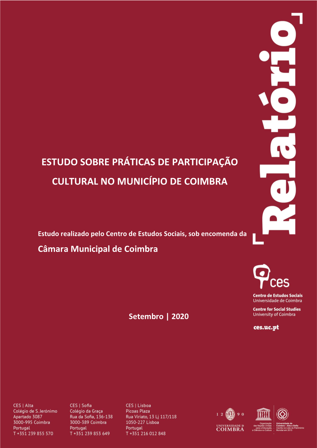 Relatório Do Estudo Sobre Práticas De Participação Cultural No Município