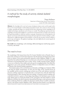 Bioarchaeology of the Near East, 1:5–33 (2007)