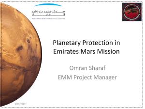 Planetary Protection in Emirates Mars Mission