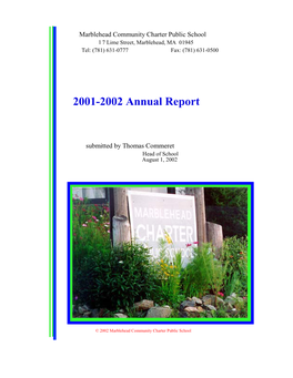 Marblehead Community Charter Public School Annual Report 2001-02