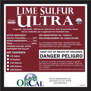LIME SULFUR LTRA Fungicideu - Insecticide - Miticide for Listed Fruits, Nuts, Ornamentals, Roses Not for Residential Use Or Application to Residential Sites