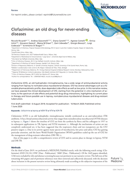 Clofazimine: an Old Drug for Never-Ending Diseases
