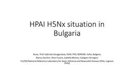 HPAI H5nx Situation in Bulgaria