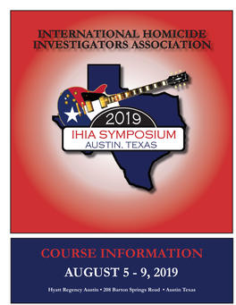 Course Information August 5 - 9, 2019