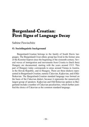 Burgenland-Croatian: First Signs of Language Decay