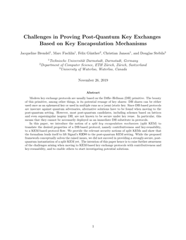 Challenges in Proving Post-Quantum Key Exchanges Based on Key Encapsulation Mechanisms