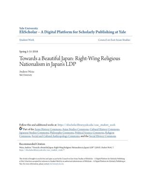 Right-Wing Religious Nationalism in Japan's LDP Andrew Weiss Yale University