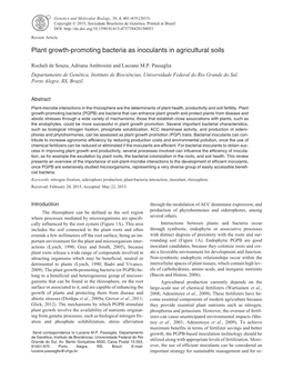 Plant Growth-Promoting Bacteria As Inoculants in Agricultural Soils