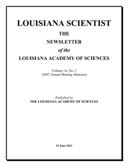 LOUISIANA SCIENTIST Vol. 1A No. 3