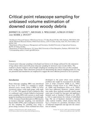 Critical Point Relascope Sampling for Unbiased Volume Estimation of Downed Coarse Woody Debris